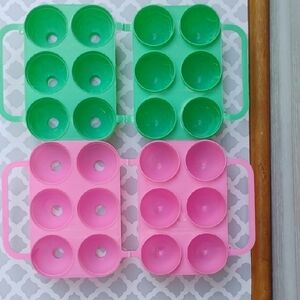 Spring Jell-O Shots Jiggler Easter Egg Molds - PINK GREEN - Set of 2